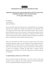 Statement by the OSCE Secretary General  to the Council of Europe