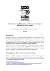 Legal review on Albanian law on state secrets Legal review on Albanian law on state secrets