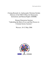 Closing Remarks by Amb. Christian Strohal