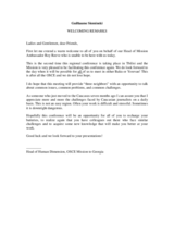 Welcoming Remarks by Guillaume Sieminski