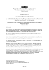 Position paper on non-linear audiovisual media services Position paper on non-linear audiovisual media services