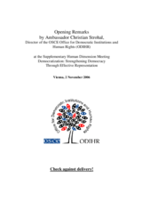 Opening Remarks by Ambassador Christian Strohal