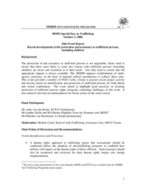 Side Event Report: Recent Developments in the Protection and Assistance to Trafficked Persons, Including Children