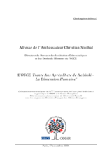 L'OSCE, Trente Ans Après l'Acte de Helsinki - La Dimension Humaine