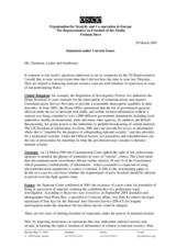 Intervention on current issues