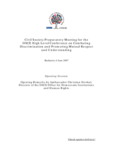 Opening Remarks by ODIHR Director Ambassador Christian Strohal