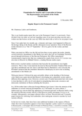 Report to the Permanent Council