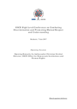 Opening Remarks by ODIHR Director Ambassador Christian Strohal