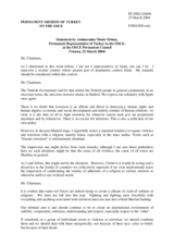 Statement by the Delegation of Turkey on a tendency to link violence and terrorism with a religion or nationality