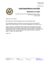Statement by the Delegation of the United States of America in response to the statement by the Delegation of Turkey