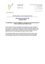 Statement by the Delegation of Ireland/European Union in response to the statement by the Delegation of Turkey