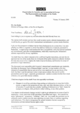 Letter exchange between the Representative on Freedom of the Media, Miklos Haraszti, (18 January 2008) and Foreign Minister Jan Kubis (25 January 2008) on the draft Slovak Press Act