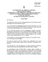 Statement by the Delegation of Serbia in response to the address made by the Head of the OSCE Office in Zagreb, Ambassador Jorge Fuentes
