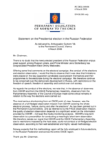 Statement by the Delegation of Norway on the Presidential elections in the Russian Federation