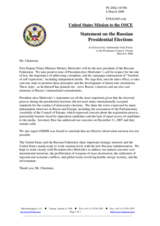 Statement by the Delegation of the United States of America on the Presidential Elections in the Russian Federation