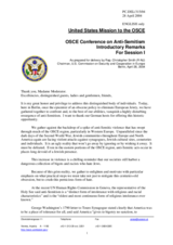 Introductory remarks by Christopher Smith, Chairman of the United States Mission to the OSCE