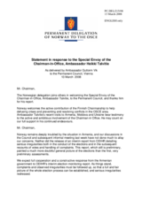 Statement by the Delegation of Norway in response to the Special Envoy of the Chairman-in-Office, Ambassador Heikki Talvitie