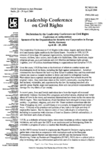 Declaration by the Leadership Conference on Civil Rights, US