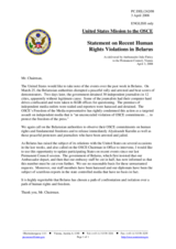 Statement by the Delegation of the United States on Belarus