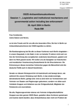 OSZE-Antisemitismuskonferenz Session 1:  Legislative and institutional mechanisms and governmental action including law enforcement, Rede BM