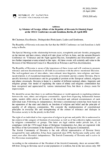 Address by the Minister of Foreign Affairs of the Republic of Slovenia, Dr Dimitrij Rupel