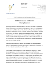 Closing Statement by the Irish Presidency of the European Union