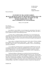 Statement by the Permanent Mission of the Russian Federation, Opening Session