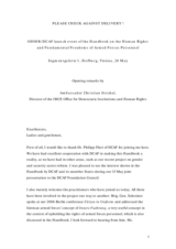 Opening remarks by Ambassador Christian Strohal, ODIHR Director