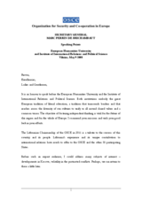 Speaking points by OSCE Secretary General Marc Perrin de Brichambaut