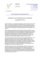 Statement by the Irish Presidency of the European Union