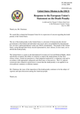 Statement by the Delegation of the United States in response to the statement by the French Presidency of the Council of the European Union on the death penalty in the USA