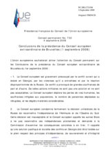 Statement by the French Presidency of the Council of the European Union on the Conclusions of the Extraordinary European Council on Georgia (fr)