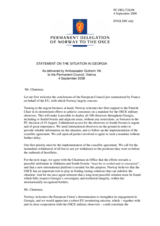 Statement by the Delegation of Norway on the situation in Georgia