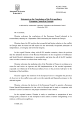 Statement by the Delegation of Ukraine on the Conclusions of the Extraordinary European Council on Georgia
