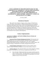 Annual Report on the implementation of the agreement on Confidence-and-Security-Building measures in Bosnia and Herzegovina (Dayton Peace Accords), 2003
