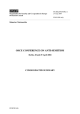Consolidated summary of the OSCE Conference on Anti-Semitism in Berlin