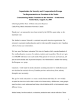 Challenging Online Hate: A Media Education Response, presentation by Cathy Wing, Media Awareness Network, Canada