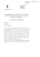 Speech by Guy Verhofstad, Prime Minister of Belgium