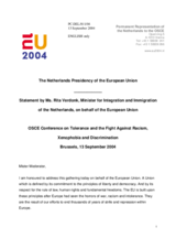 Statement by Rita Verdonk, Minister for Integration and Immigration of the Netherlands, on behalf of the European Union