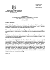 Statement by the Delegation of Moldova on the parliamentary elections in Moldova, to be held on 5 April 2009.