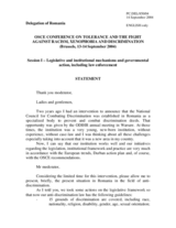 Statement by the Delegation of Romania, session 1