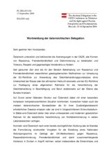 Statement by the Delegation of Austria, session 1 (de)