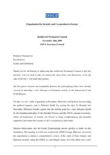 Speech by OSCE Secretary General, Marc Perrin de Brichambaut