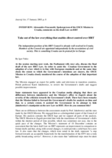 Interview with the Spokesperson of the OSCE Mission to Croatia, Jutarnji list