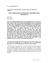 Interview with the Head of the OSCE Mission to Croatia, Glas