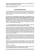 Interview with the Head of the OSCE Mission to Croatia, Identitet