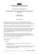 Tbilisi Declaration on Journalism Education