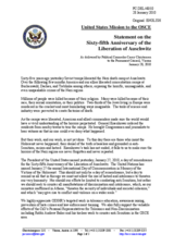 Statement by the Delegation of the United States on the International Day of Commemoration in Memory of the Victims of the Holocaust