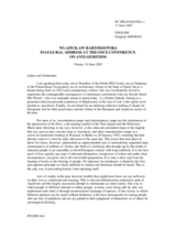 Inaugural address by Wladyslaw Bartoszewski