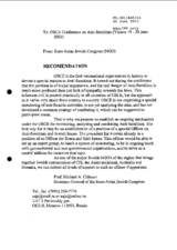 Recommendations by the Euro-Jewish Congress